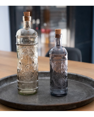 Bouteille en verre recyclé gris 0.4l authentique bouchon liège