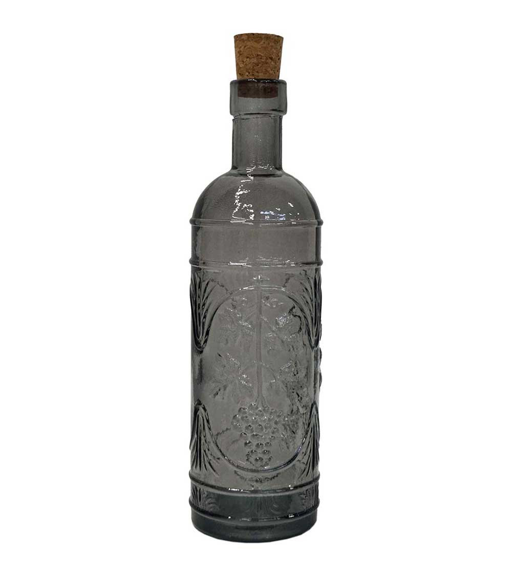 Bouteille en verre recyclé gris 0.4l authentique bouchon liège