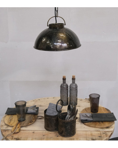 Bouteille en verre recyclé gris 0.4l authentique bouchon liège
