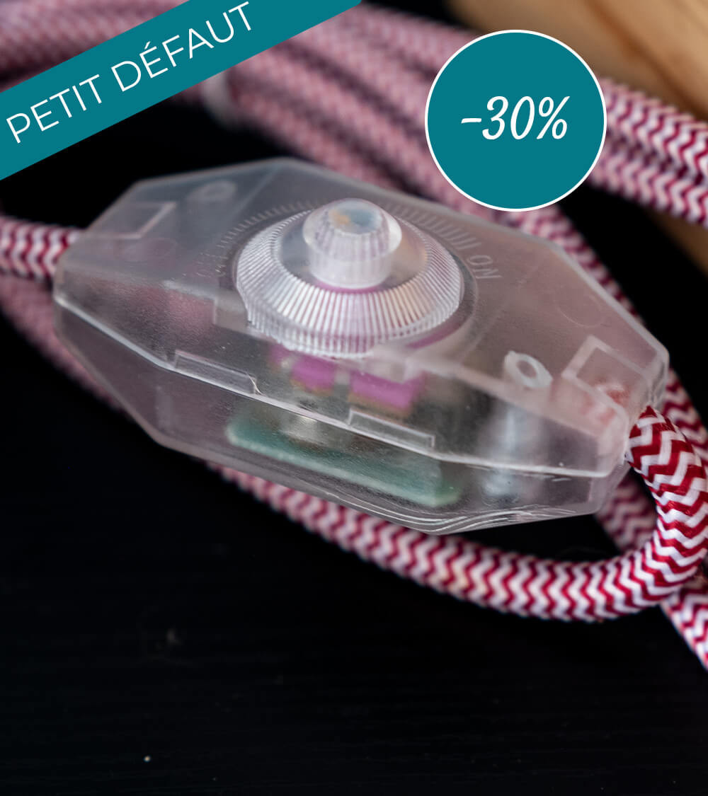 Lampe à poser en bois Duffy avec défauts avec ampoule à filament