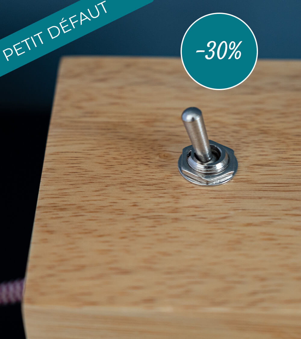 Lampe à poser en bois Duffy avec défauts avec ampoule à filament