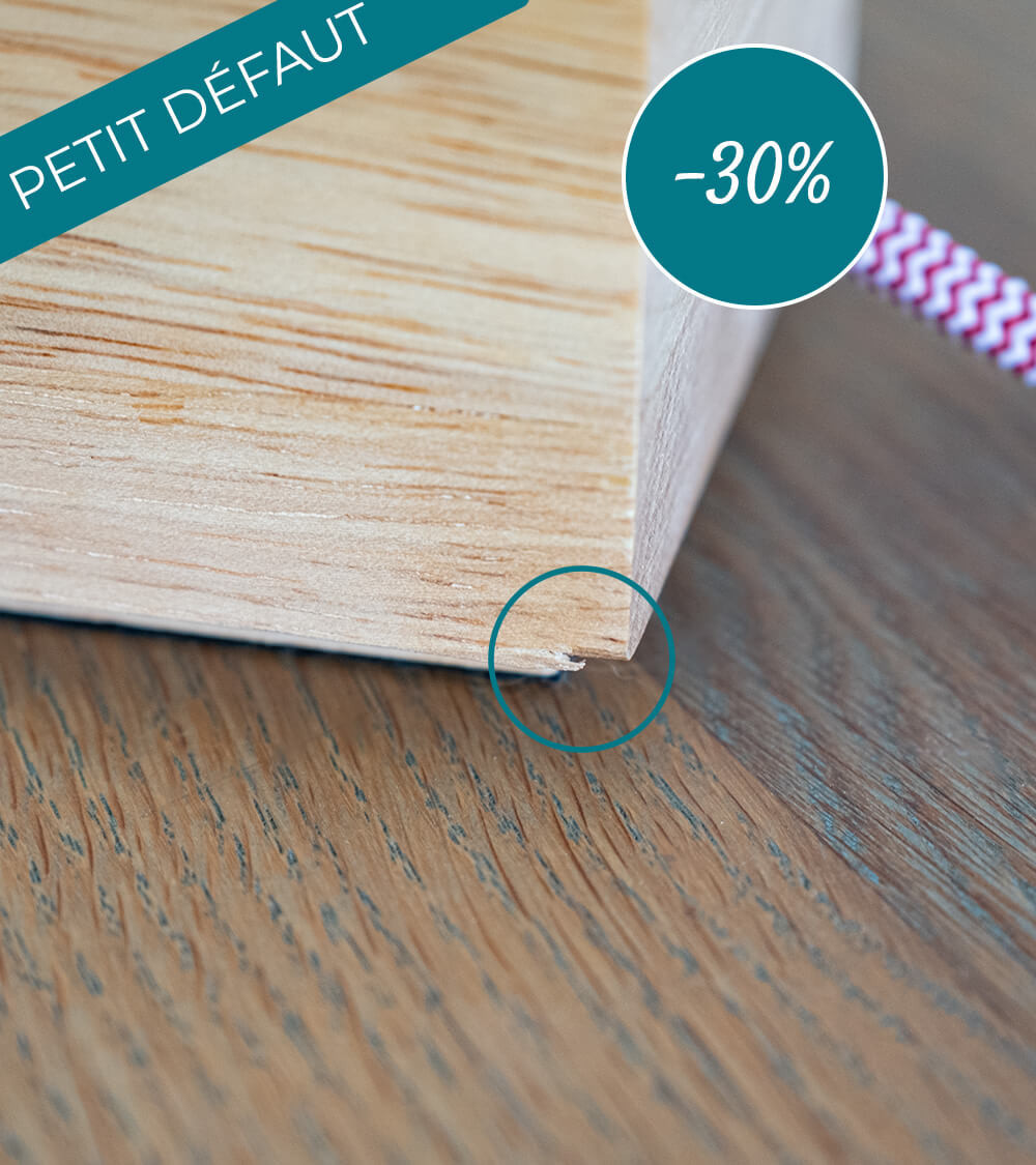 Lampe à poser en bois Duffy avec défauts avec ampoule à filament