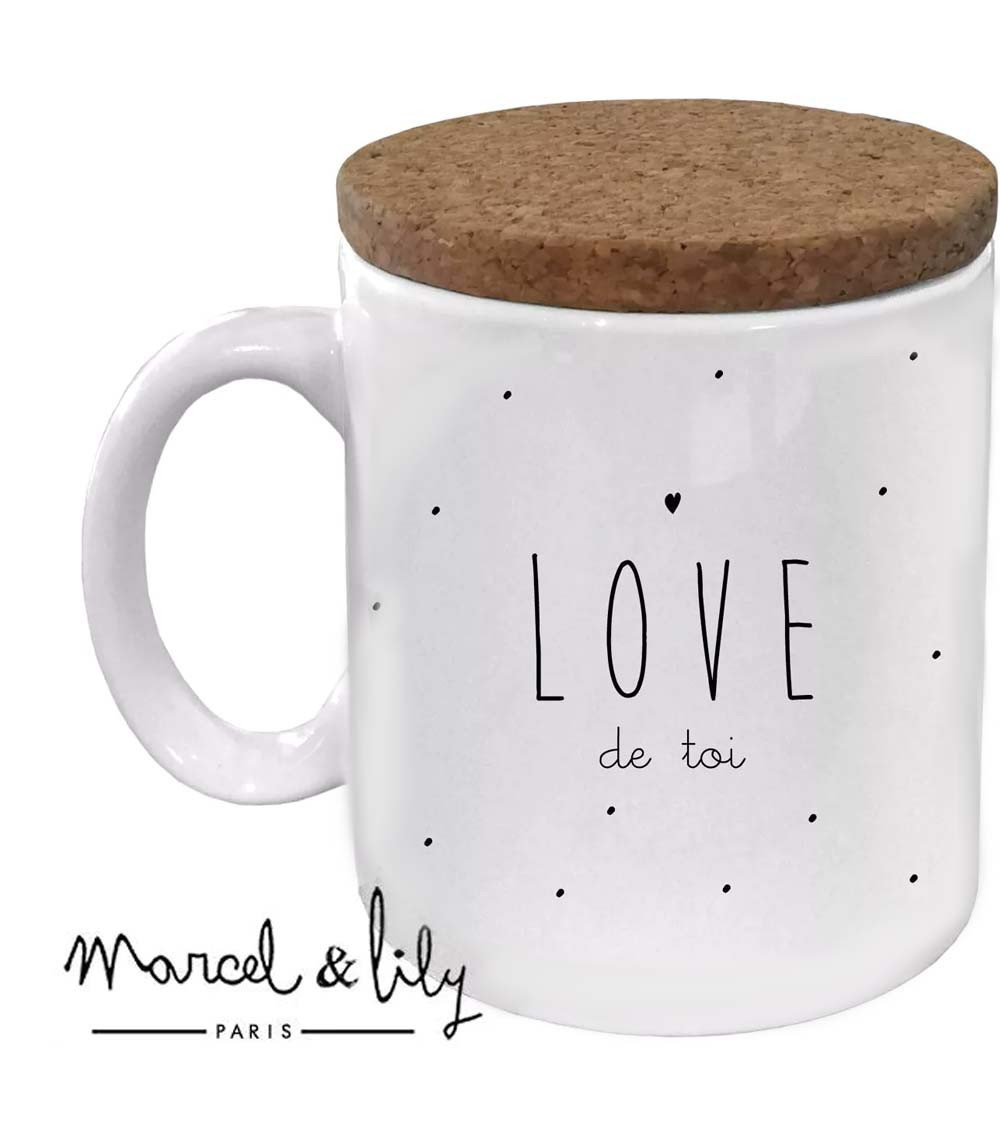Mug "Love de toi" avec couvercle Marcel&Lily