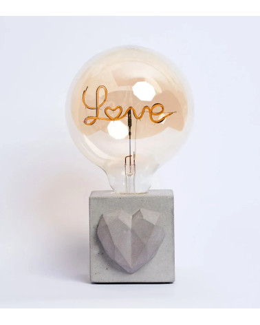 Lampe Béton Junny LOVE Gris, à poser, artisanat français