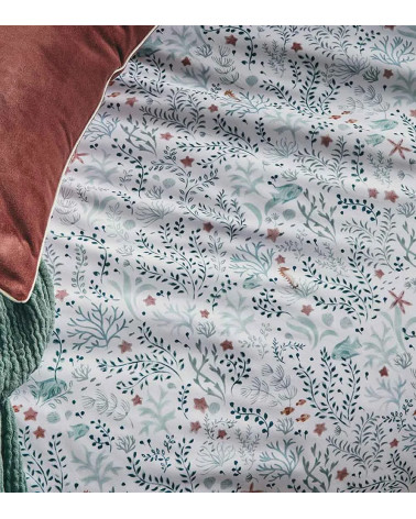 Drap plat percale de coton SOUS l'OCÉAN Essix