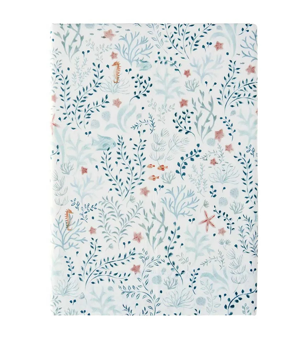Drap plat percale de coton SOUS l'OCÉAN Essix