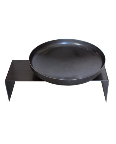 Brasero Ø 60 cm avec banc en acier brut | Design minimaliste