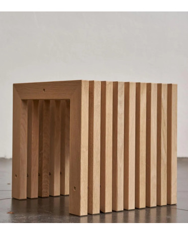 Tabouret bas H31 en lattes chêne massif FSC