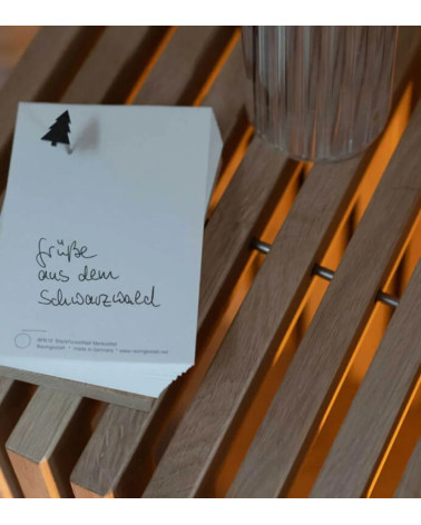 Tabouret bas H31 en lattes chêne massif FSC