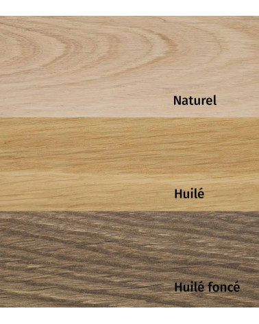 Tabouret bas H45 en lattes chêne massif FSC