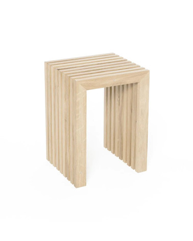Tabouret bas H45 en lattes chêne massif FSC