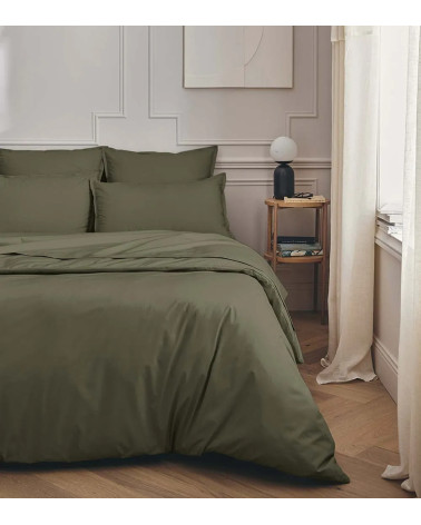 Drap plat Percale vert Jungle PREMIÈRE, linge de lit Français