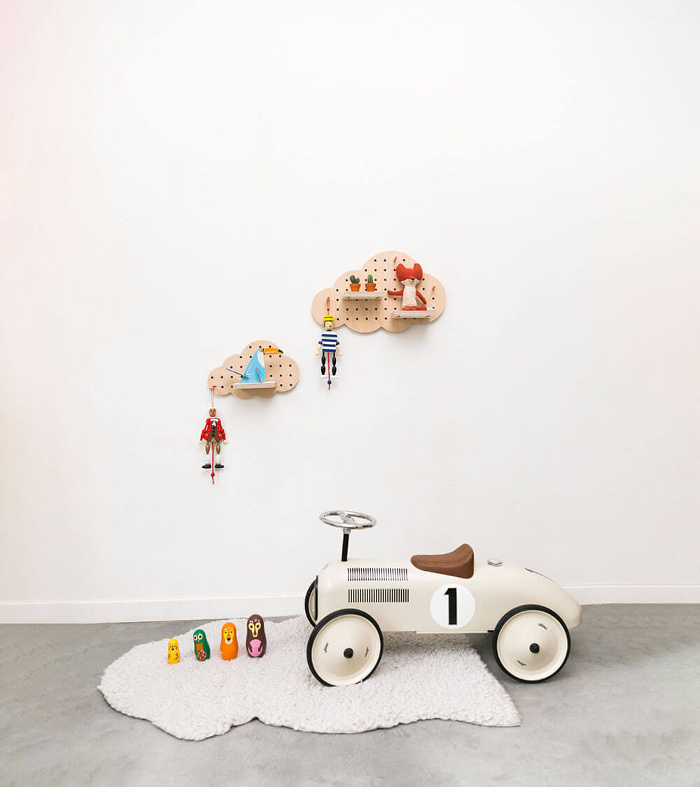 Pegboard nuage grand - déco murale enfant - Made in France - Little Anana