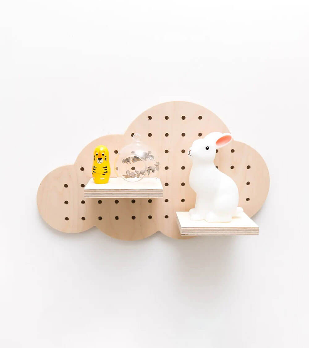 Pegboard nuage grand - déco murale enfant - Made in France - Little Anana