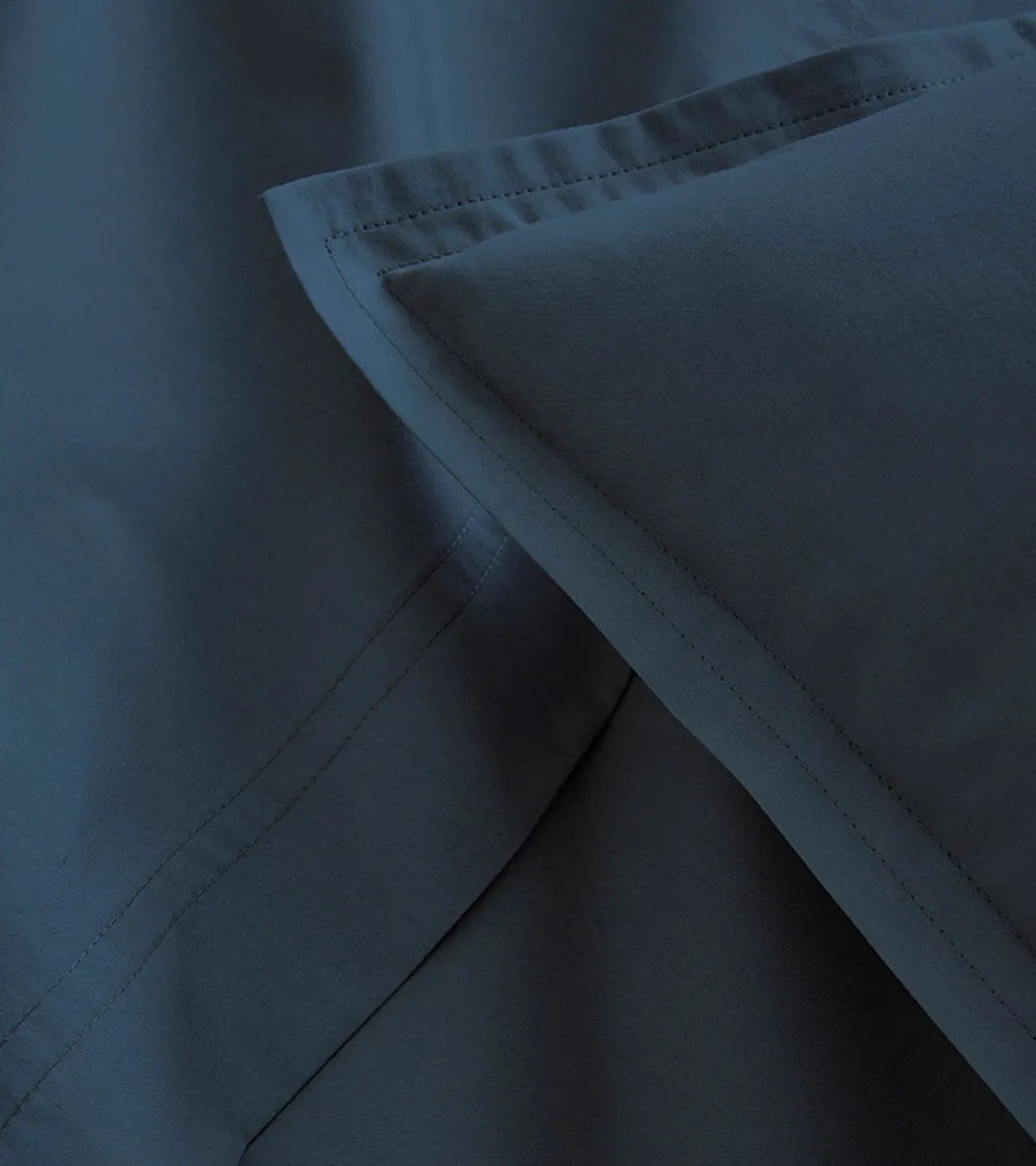 Drap plat Percale Bleu Nuit PREMIÈRE, linge de lit Français