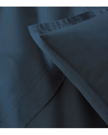 Drap plat Percale Bleu Nuit PREMIÈRE, linge de lit Français