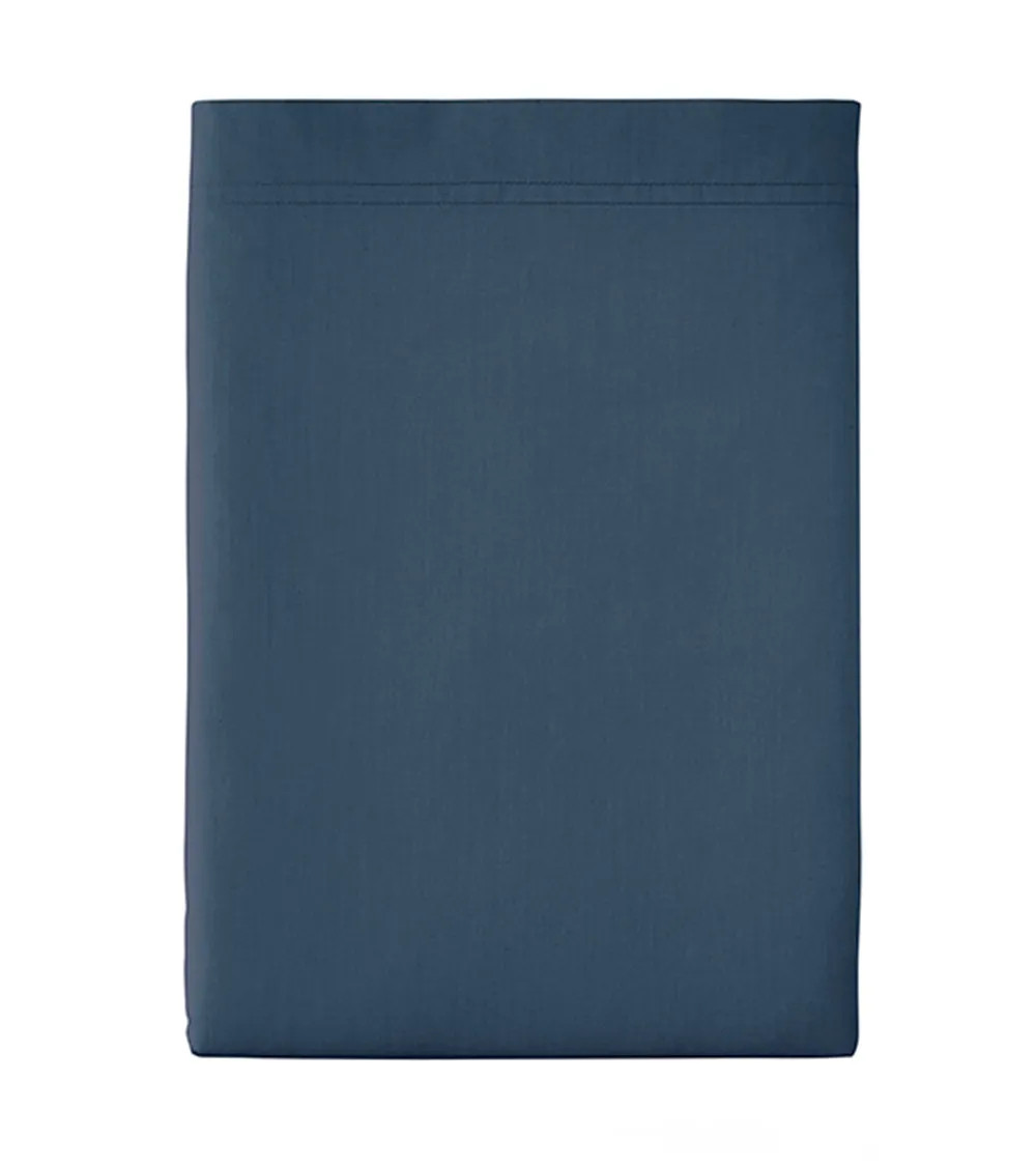 Drap plat Percale Bleu Nuit PREMIÈRE, linge de lit Français