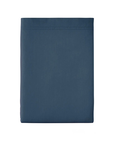 Drap plat Percale Bleu Nuit PREMIÈRE, linge de lit Français