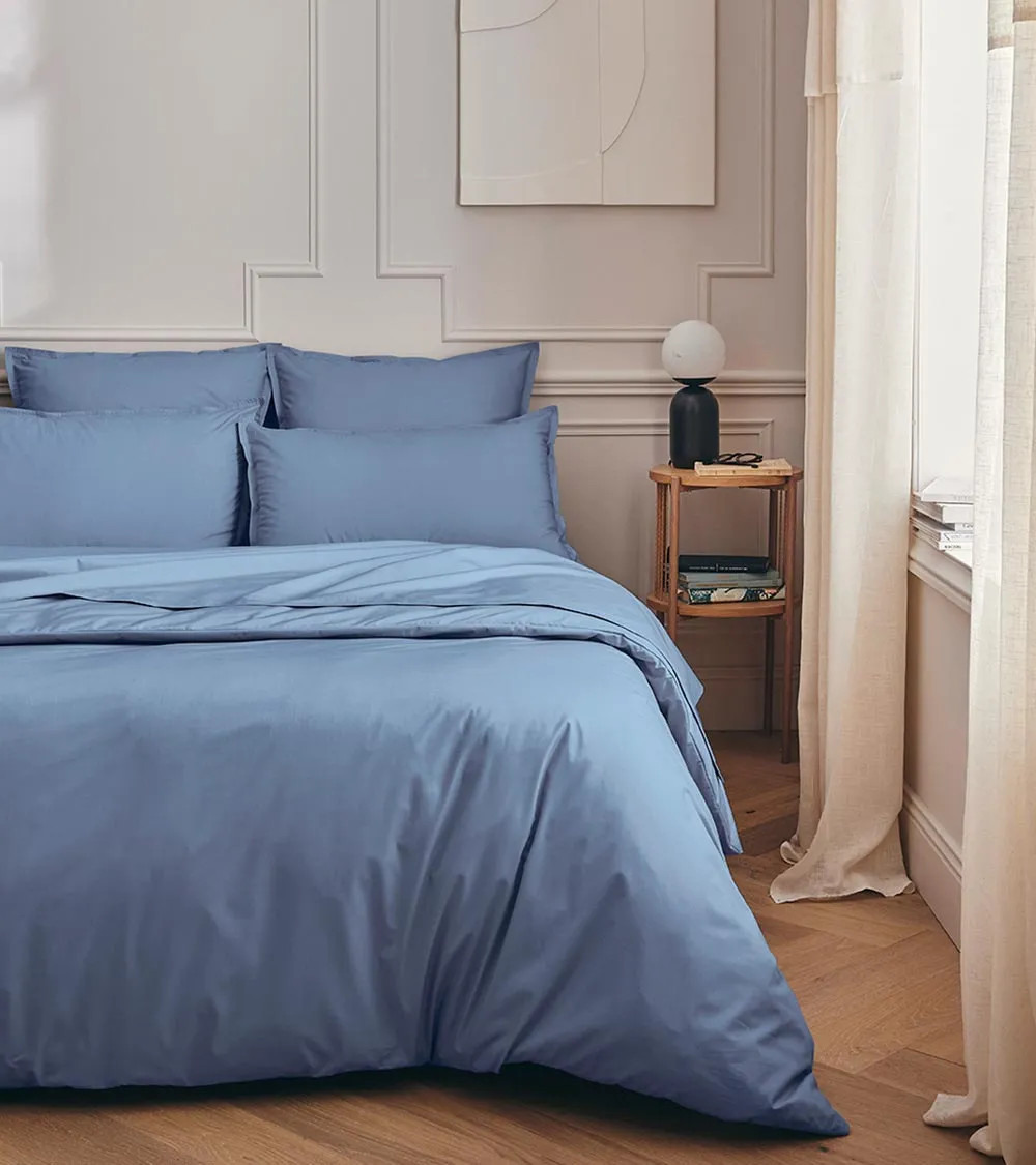 Housse de Couette Percale Bleu Olympe PREMIÈRE | France