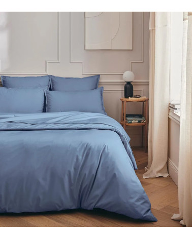 Housse de Couette Percale Bleu Olympe PREMIÈRE | France
