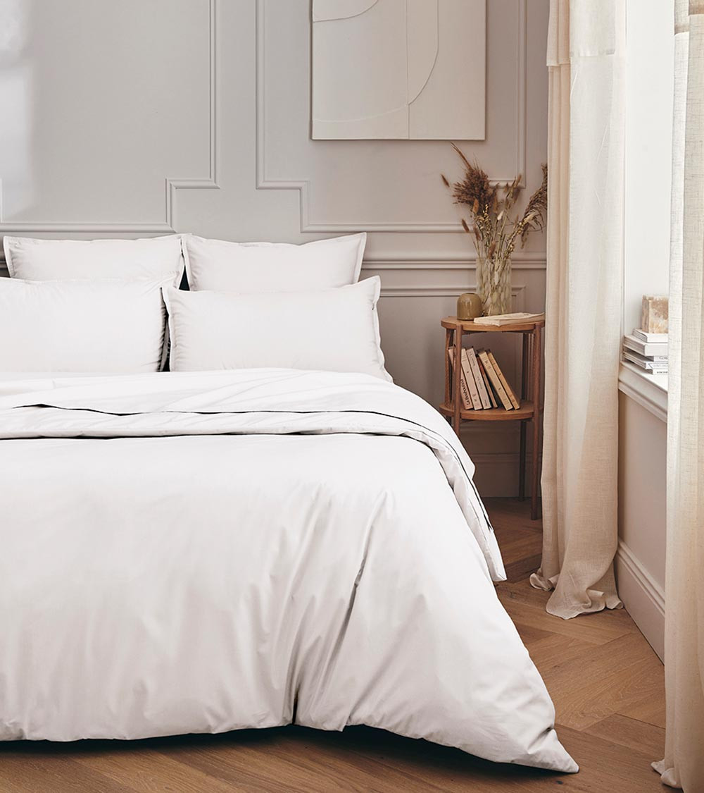 Drap plat Percale Blanc PREMIÈRE, linge de lit Français