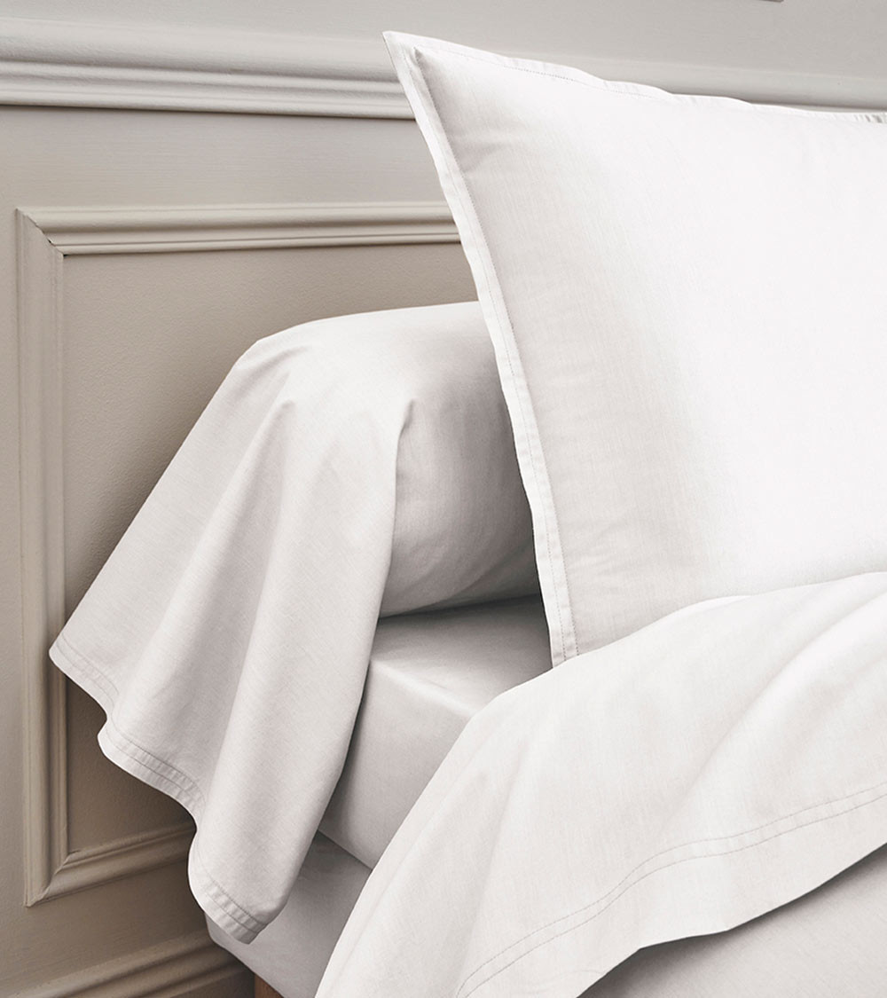 Drap plat Percale Blanc PREMIÈRE, linge de lit Français