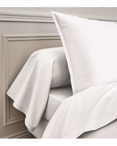 Drap plat Percale Blanc PREMIÈRE, linge de lit Français