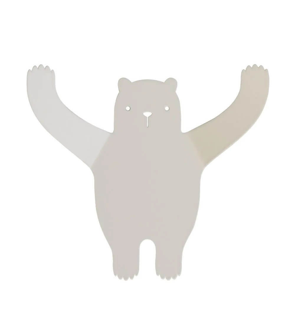 Patère murale déco chambre enfant Ours Beige en acier recyclé - Tresxics