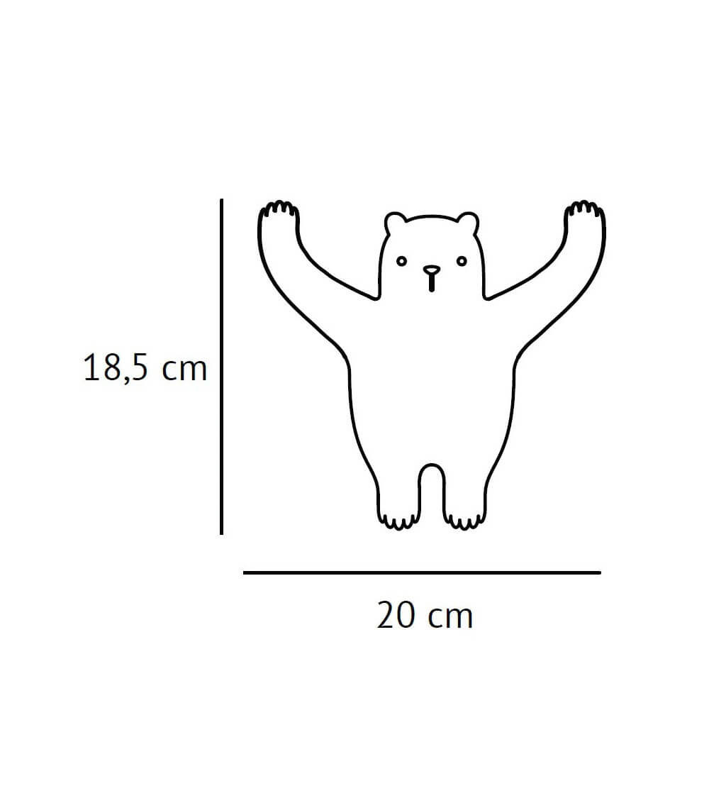 Patère murale déco chambre enfant Ours Beige en acier recyclé - Tresxics