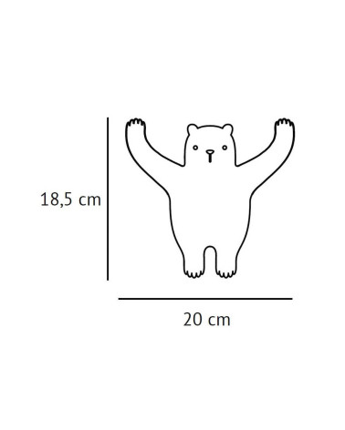 Patère murale déco chambre enfant Ours Beige en acier recyclé - Tresxics