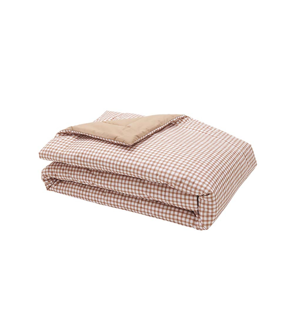 Édredon matelassé percale de coton VICHY BEIGE 130x200cm