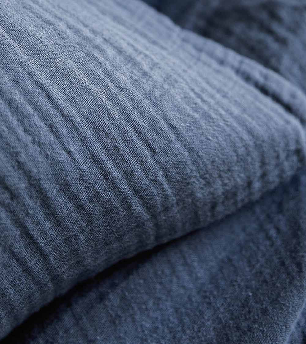 Taie d'Oreiller Double gaze Bleu de Chine TENDRESSE Essix