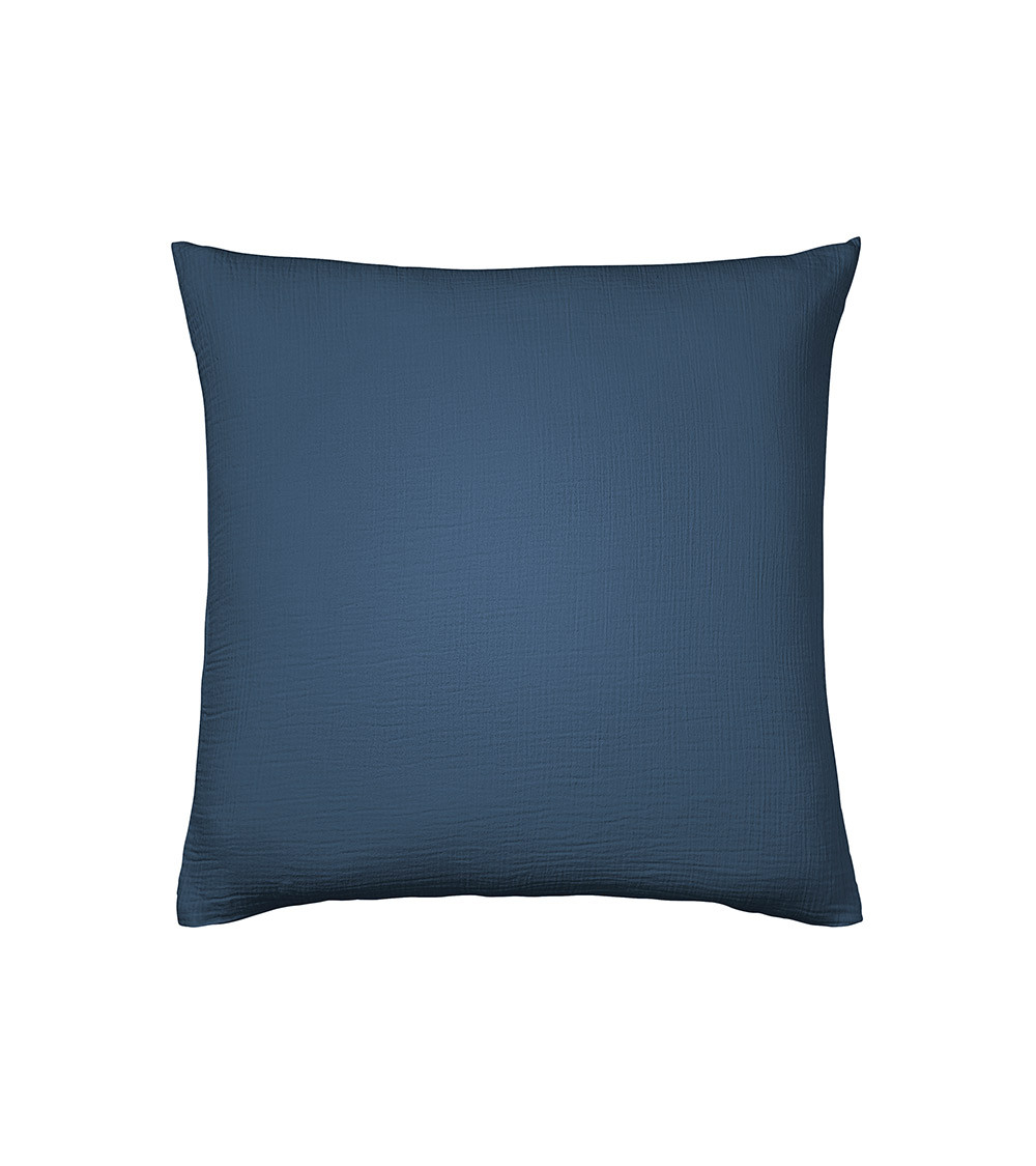 Taie d'Oreiller Double gaze Bleu de Chine TENDRESSE Essix