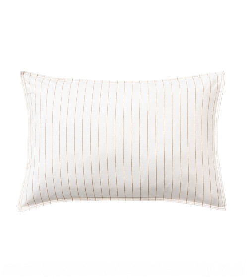 Taie d'oreiller en Flanelle ÉQUILIBRE NOISETTE – Fines rayures 2