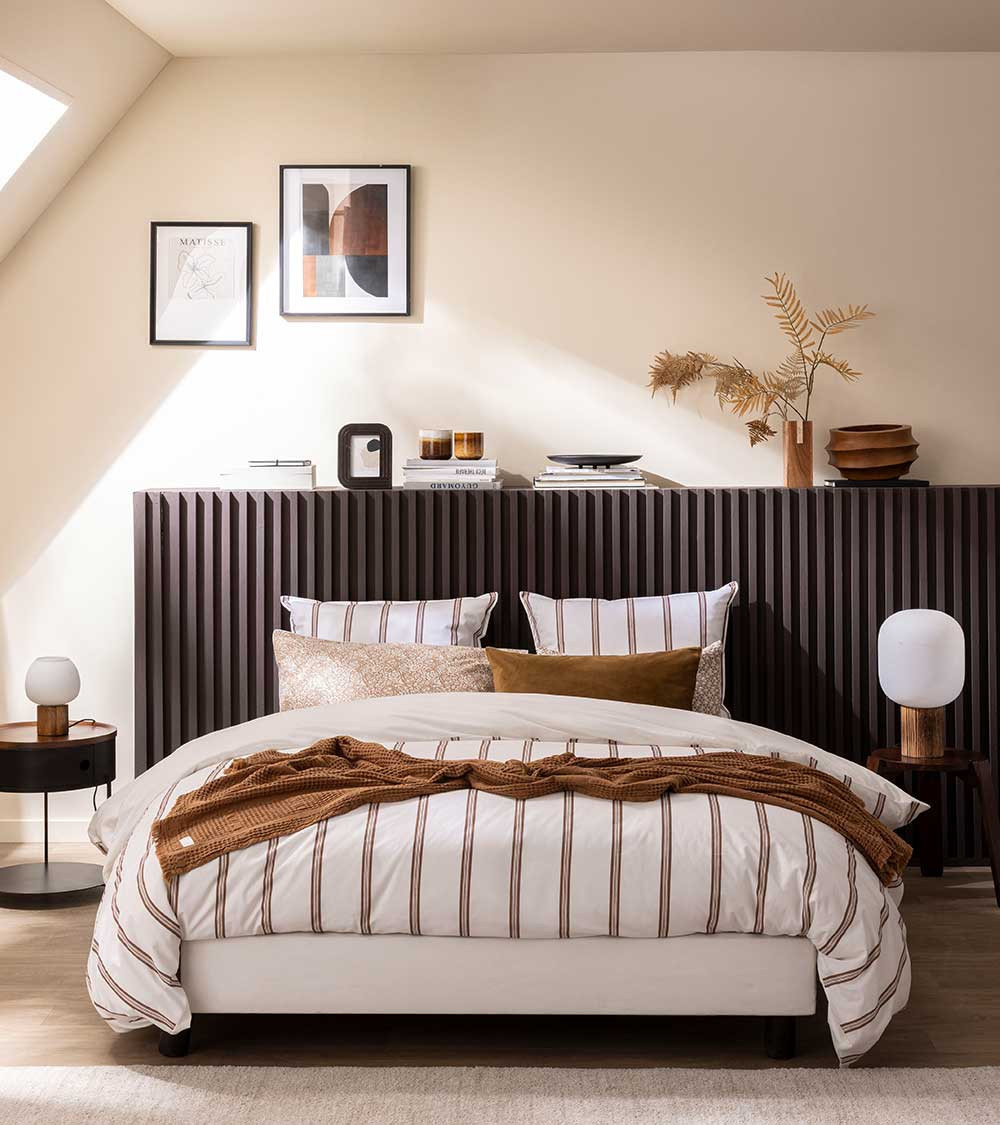 Housse de couette percale ESQUISSE ANTIQUE – Élégance graphique
