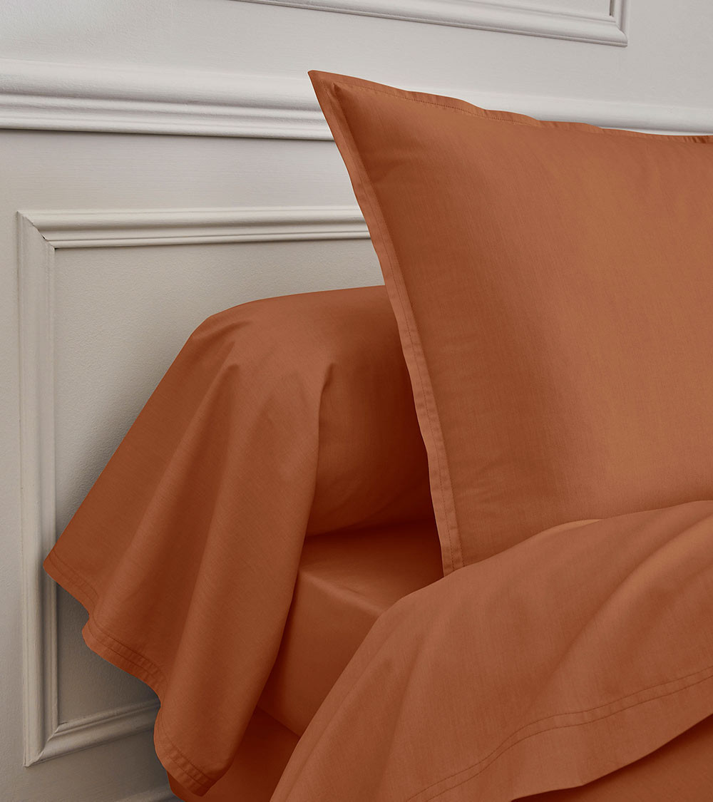 Taie d'Oreiller Percale CUIR PREMIÈRE – Coton 80 fils | FRANCE
