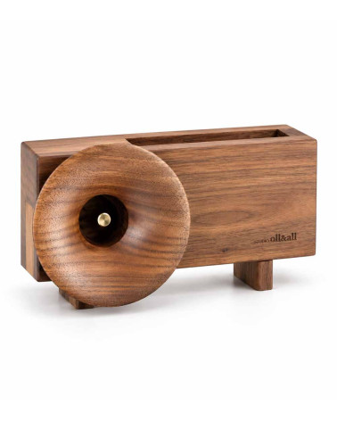 Ollim KB01, support smartphone acoustique en bois de noyer