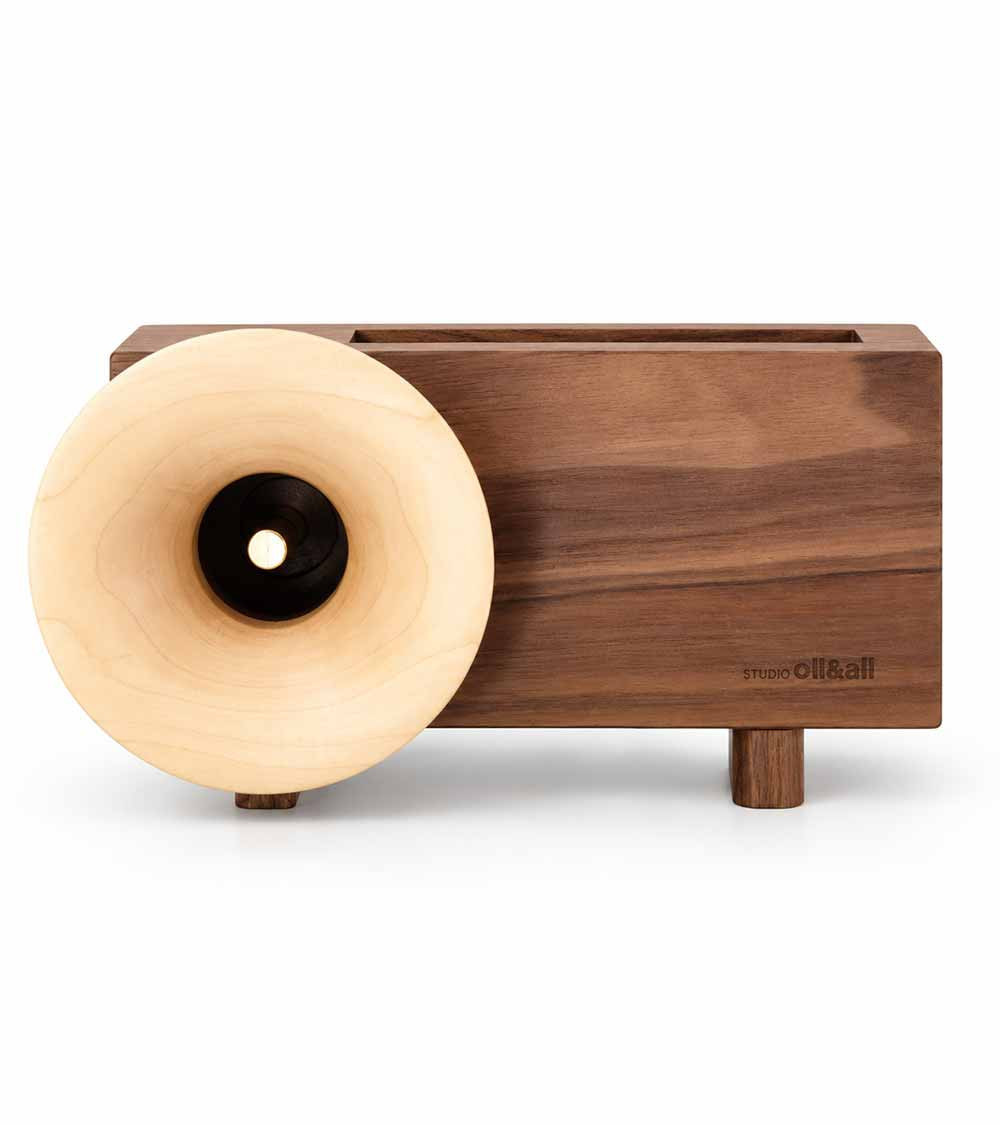 Ollim KB02, support smartphone acoustique en bois massif
