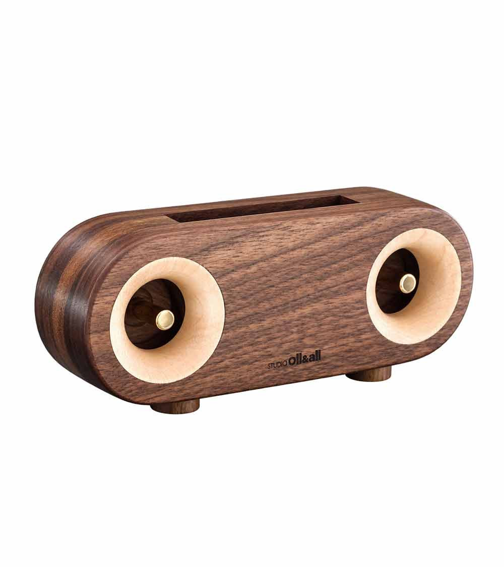Ollim Y02mini, support smartphone acoustique en bois massif