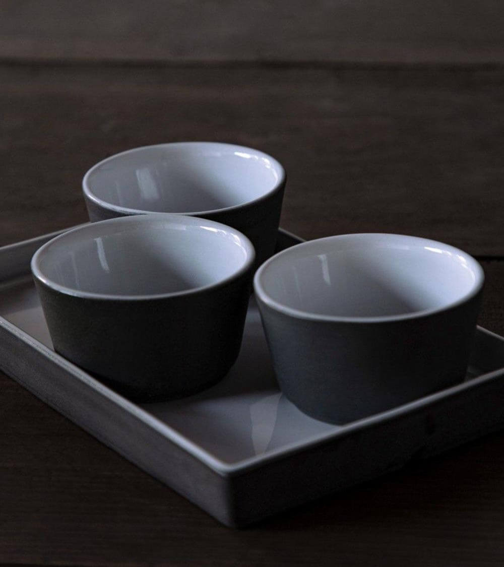 Costa Nova lot 2 plateaux de service rectangles en grès Lagoa Eco-Gres Portugal