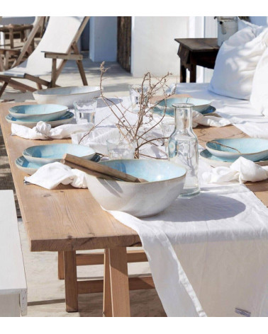 Casafina saladier grès bleu 27cm Eivissa fabriqué au Portugal Costa Nova